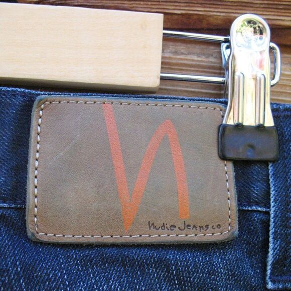 Nudie Jeans Slim Jim Used Blue Coated Jeans 32 X 33 - Picture 9 of 11